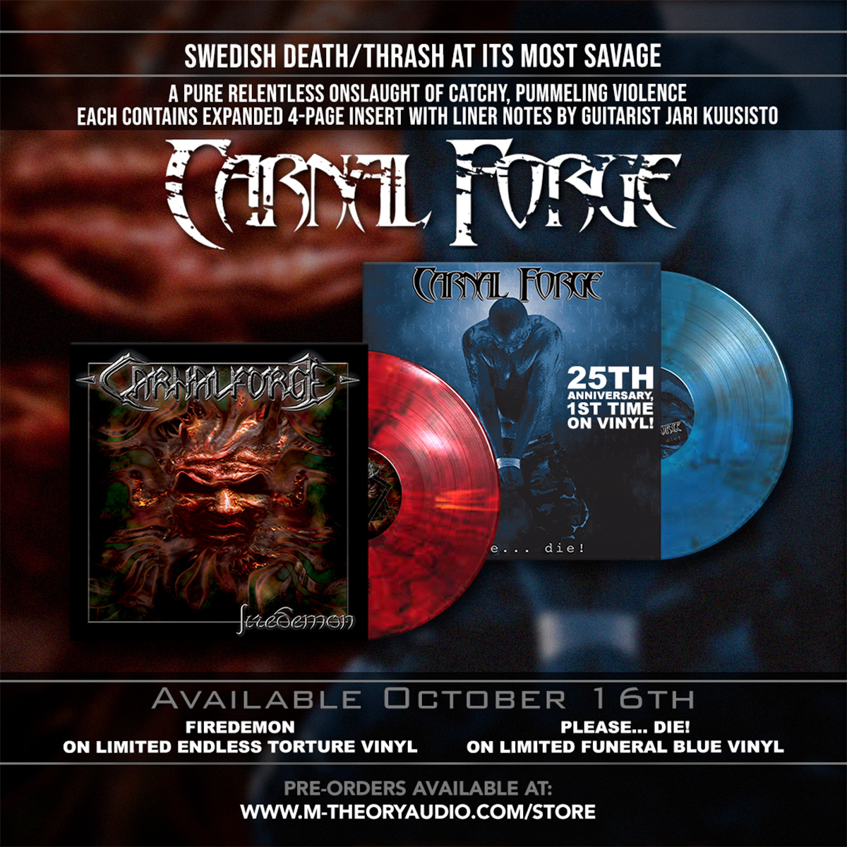 CARNAL FORGE anuncian las reediciones en vinilo de Firedemon y Please… Die!, disponibles el 16 de octubre